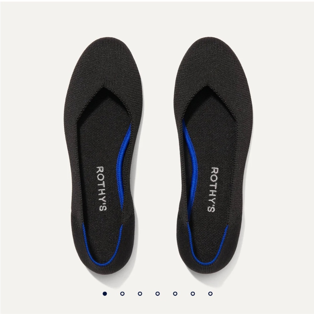 Rothy’s The Flat in Black Swiss Dot